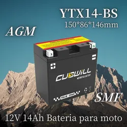 Ytx14-BS 12V 12ah Sealed AGMMotorcycleBattery Motorbike PowersportPartsforHondaXL1000VVaraderoSuzuki Tl1000r Kawasaki Zx-10r YAMAHA Fz1 Maintenance Free