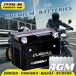 High Performance 12V 3.5ah VRLA RechargeableMotorcycleBattery Ytx4l-BS Equivalent to Yuasa Ytx4l-BS GS Gtx4l-BS forHondaBeatHondaWaveHondaDioHondaSupe