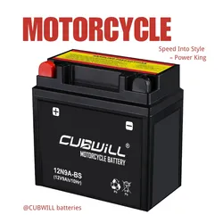 MotorcycleParts12n9a-BS 12V 9ah Maintenance Free Battery Long Cycle Life Replacement Battery forHondaYAMAHA Suzuki 200cc 250CCC Models