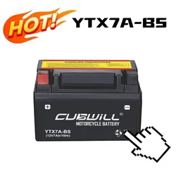 12 Volt 6ah Ytx7a-BS MotobikePartsMotorcycleBattery with AGM Technology Maintenance Free forHondaXr200Tr200 Suzuki Ltz90 YAMAHA Vino 125
