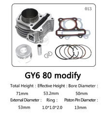 High Quality ScooterPartsMotorcycleCylinder forHondaGY6 80 modify 50mm
