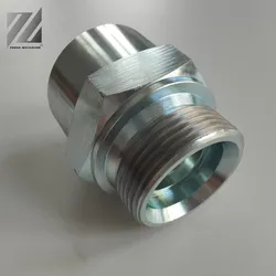 Custom Male 60&deg; Seat Stainless Steel Straight HydraulicBiteTube Fitting Adapter