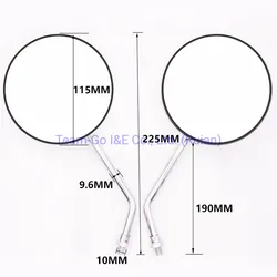 MotorcycleRetro Round Metal Rear View Mirrors Back Side Convex forHondaCB650CB125