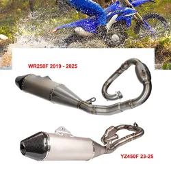 Titanium Carbon Dirt Bike Full Exhaust System Muffler 4 Stroke Exhaust with Active Sound for YAMAHA Wr250fYz450f