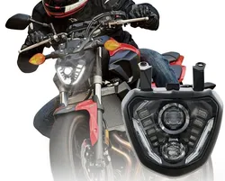 92W LEDMotorcycleHeadlight for YAMAHA Mt07 Mt09 Die-Cast Aluminum Dual Beam 6000KMotorcycleHeadlamp