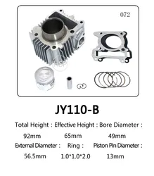 Scooter EnginePartsMotorcycleCylinder Block Kit forYAMAHAJY110B CRYPTON