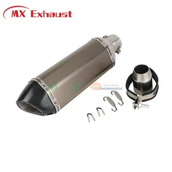 35-51mm UniversalMotorcycleScooter ATV Exhaust Muffler Pipe Escape Moto for Honda Cbr250 CB400 YzfFz400Z750 Ninja Tmax530