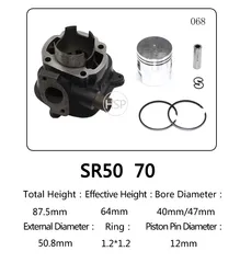 High Quality Scooter EnginePartsMotorcycleCylinder Kit forYAMAHASR50 SR70