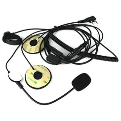2 Pin Finger Ptt Headset Walkie TalkieMotorcycleHelmet Earpiece for Kenwood and Baofeng Retevis and Tyt Two Way Radio