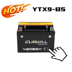 Ytx9-BS Maintenance Free 12V 8ah AGM Lead AcidMotorcycleBattery forHondaCB-1 Nc27CB400Super Four Vfr750r Kawasaki Zx-6r Zx-9r Versys 1000 Suzuki Bandit