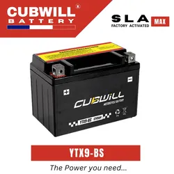Ytx9 12V9ah Sealed AGM Battery Replaces Yuasa GS Chrome PowerstarMotorcycleBattery for MotobikePartsforHondaXr650LCbr600fKawasaki Ninja 400 Z900